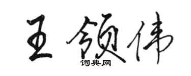 駱恆光王領偉行書個性簽名怎么寫