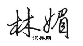 駱恆光林媚行書個性簽名怎么寫