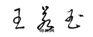 駱恆光王若玉草書個性簽名怎么寫