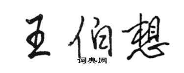 駱恆光王伯想行書個性簽名怎么寫