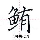 田英章寫的硬筆楷書鮪