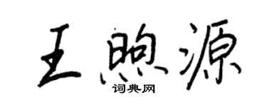 王正良王煦源行書個性簽名怎么寫