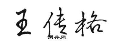 駱恆光王傳格行書個性簽名怎么寫