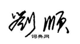 朱錫榮劉順草書個性簽名怎么寫