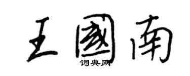 王正良王國南行書個性簽名怎么寫