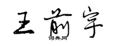 曾慶福王前宇行書個性簽名怎么寫