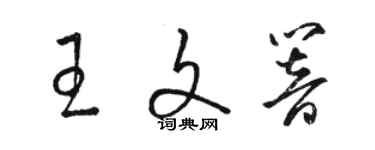 駱恆光王文響草書個性簽名怎么寫