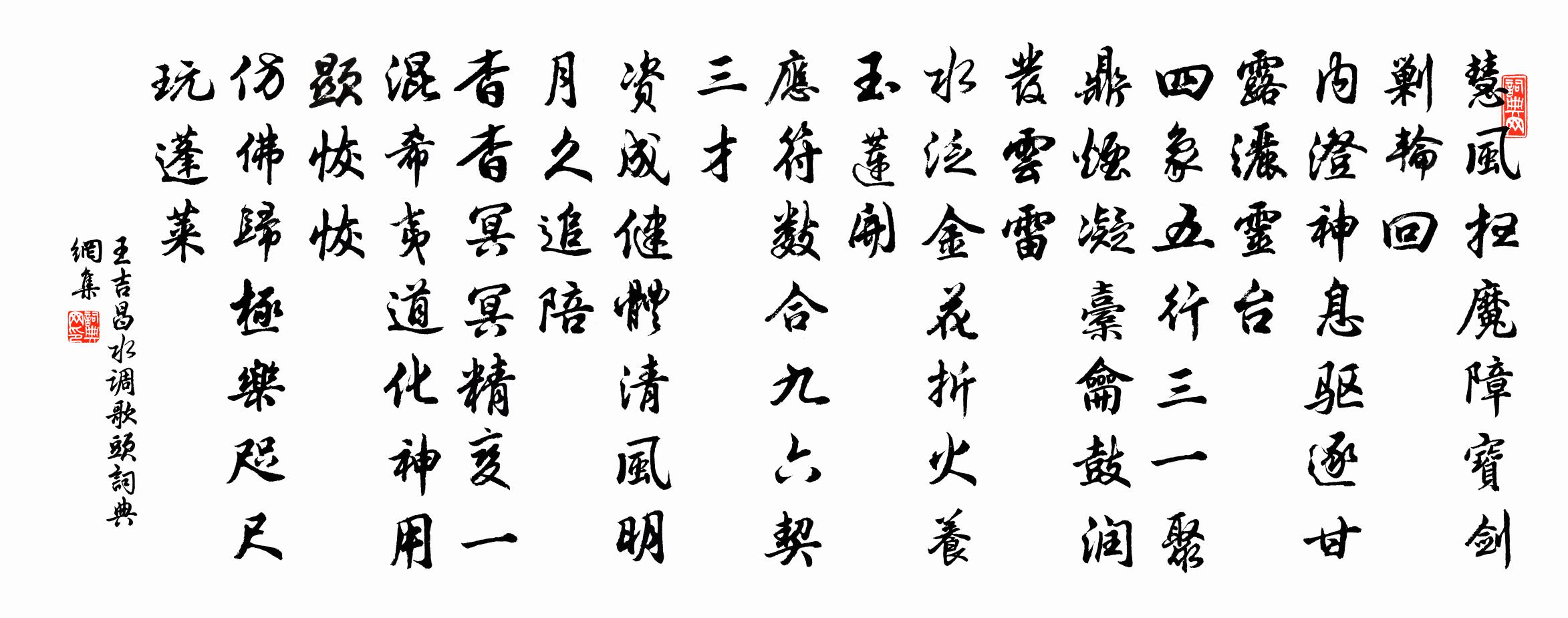 王吉昌水調歌頭書法作品欣賞