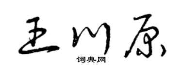 曾慶福王川原草書個性簽名怎么寫