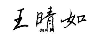 王正良王晴如行書個性簽名怎么寫