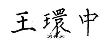 何伯昌王環中楷書個性簽名怎么寫