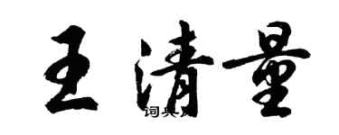 胡問遂王清量行書個性簽名怎么寫