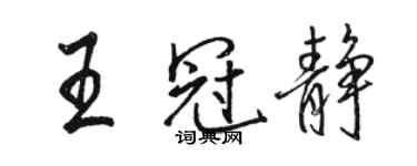 駱恆光王冠靜行書個性簽名怎么寫