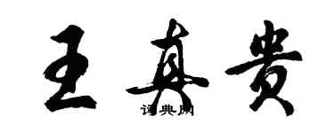 胡問遂王真貴行書個性簽名怎么寫