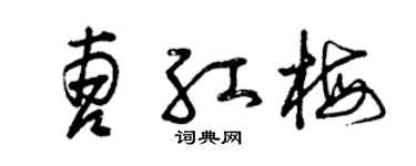 曾慶福曹紅梅草書個性簽名怎么寫