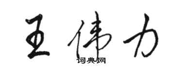 駱恆光王偉力行書個性簽名怎么寫