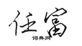 駱恆光任富行書個性簽名怎么寫