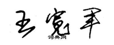 朱錫榮王寬軍草書個性簽名怎么寫