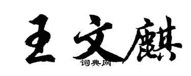 胡問遂王文麒行書個性簽名怎么寫