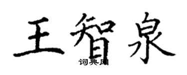 丁謙王智泉楷書個性簽名怎么寫