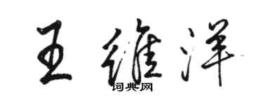 駱恆光王維洋行書個性簽名怎么寫