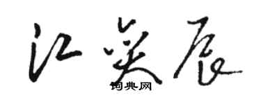 駱恆光江奕辰草書個性簽名怎么寫