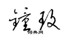 梁錦英鍾玫草書個性簽名怎么寫