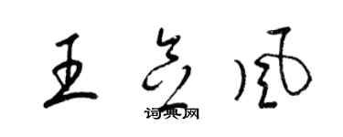 梁錦英王念風草書個性簽名怎么寫