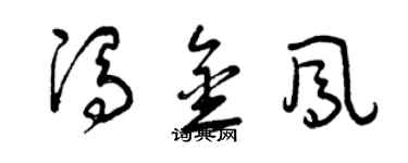 曾慶福馮金鳳草書個性簽名怎么寫