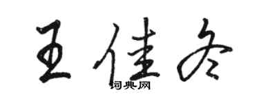 駱恆光王佳冬行書個性簽名怎么寫