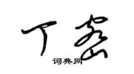 梁錦英丁密草書個性簽名怎么寫