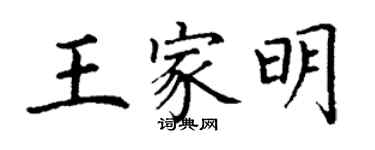 丁謙王家明楷書個性簽名怎么寫