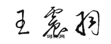 駱恆光王震羽草書個性簽名怎么寫