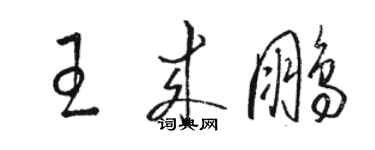 駱恆光王來鵬草書個性簽名怎么寫