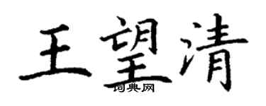 丁謙王望清楷書個性簽名怎么寫