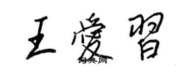 王正良王愛習行書個性簽名怎么寫