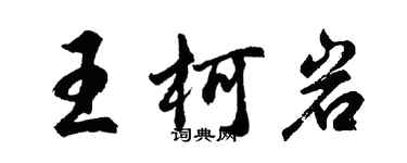 胡問遂王柯岩行書個性簽名怎么寫