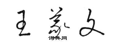 駱恆光王義文草書個性簽名怎么寫