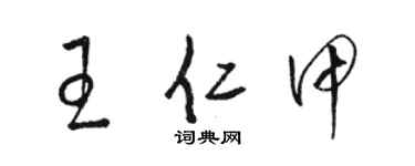 駱恆光王仁甲草書個性簽名怎么寫