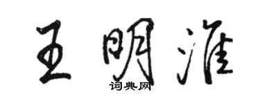 駱恆光王明淮行書個性簽名怎么寫