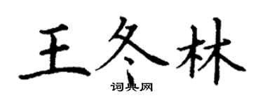 丁謙王冬林楷書個性簽名怎么寫