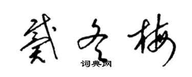 梁錦英戴冬梅草書個性簽名怎么寫