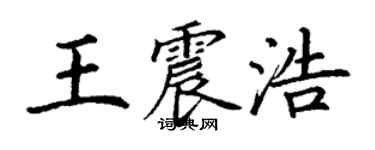 丁謙王震浩楷書個性簽名怎么寫
