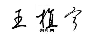梁錦英王植寧草書個性簽名怎么寫
