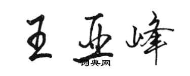 駱恆光王亞峰行書個性簽名怎么寫