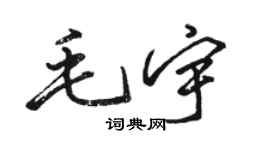 駱恆光毛宇行書個性簽名怎么寫