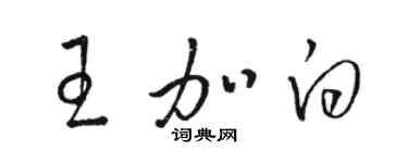 駱恆光王加白草書個性簽名怎么寫