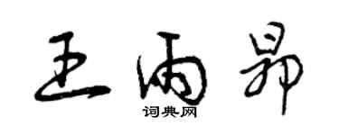 曾慶福王雨昂草書個性簽名怎么寫