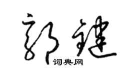 梁錦英郭鍵草書個性簽名怎么寫