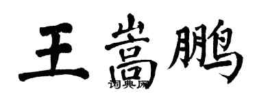 翁闓運王嵩鵬楷書個性簽名怎么寫